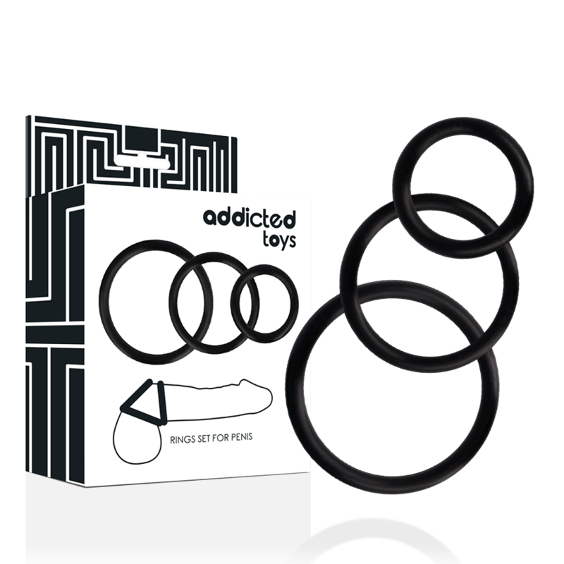 ADDICTED TOYS - SET ANILLOS PENE NEGRO - Accesorios para el pene - El Arte del Placer