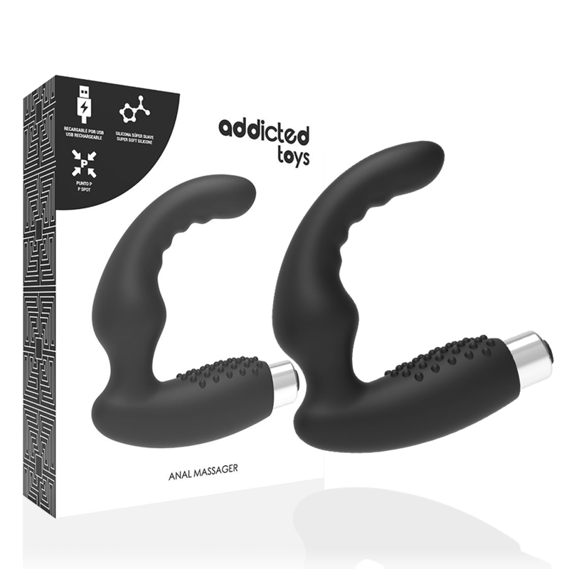 ADDICTED TOYS - VIBRADOR PROSTÁTICO RECARGABLE MODEL 2 - NEGRO - Anal - El Arte del Placer