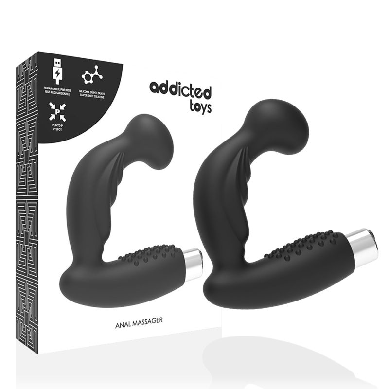 ADDICTED TOYS - VIBRADOR PROSTÁTICO RECARGABLE MODEL 3 - NEGRO - Anal - El Arte del Placer