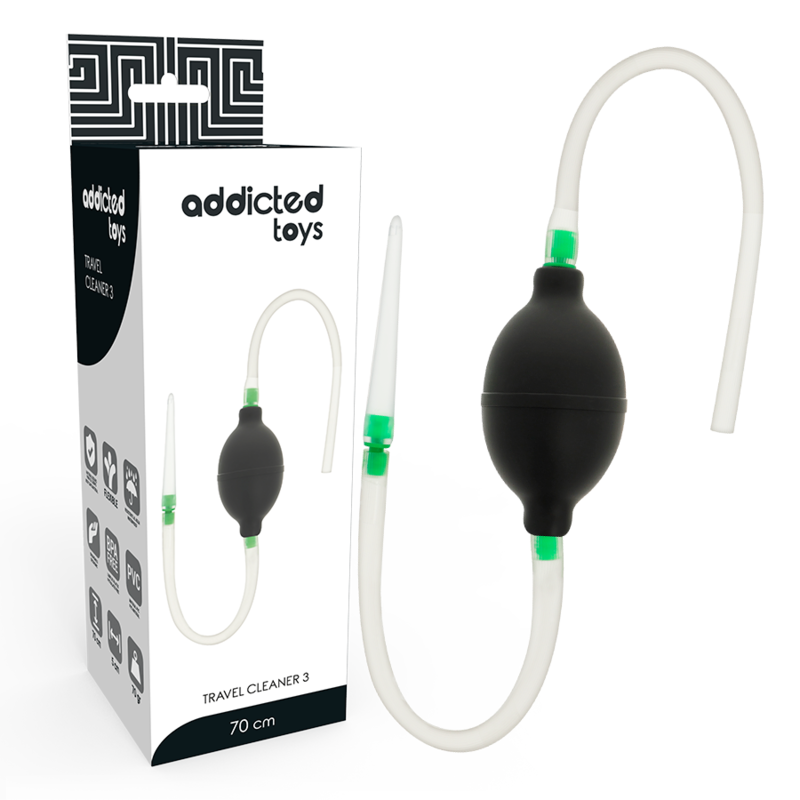 ADDICTED TOYS - KIT ENEMA NEGRO - Desinfección y Mantenimiento - El Arte del Placer