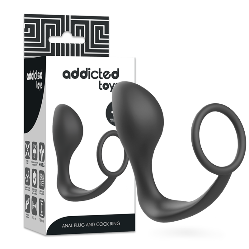 ADDICTED TOYS - PLUG ANAL CON ANILLO SILICONA NEGRO - Anal - El Arte del Placer