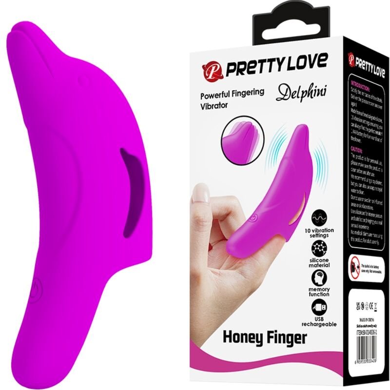 PRETTY LOVE - DELPHINI PODEROSO ESTIMULADOR DE DEDO MORADO - JUGUETES BIENESTAR - El Arte del Placer