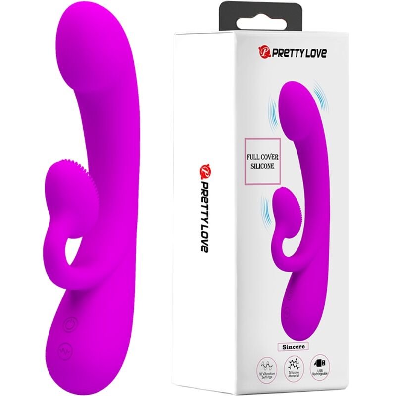 PRETTY LOVE - SINCERE VIBRADOR Y SUCCIONADOR DE CLÍTORIS SILICONA MORADO - Estimuladores - El Arte del Placer