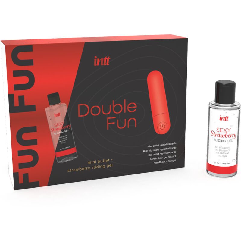 INTT RELEASES - DOUBLE FUN KIT CON BALA VIBRADORA Y GEL DE MASAJE FRESA - DROGUERÍA - El Arte del Placer
