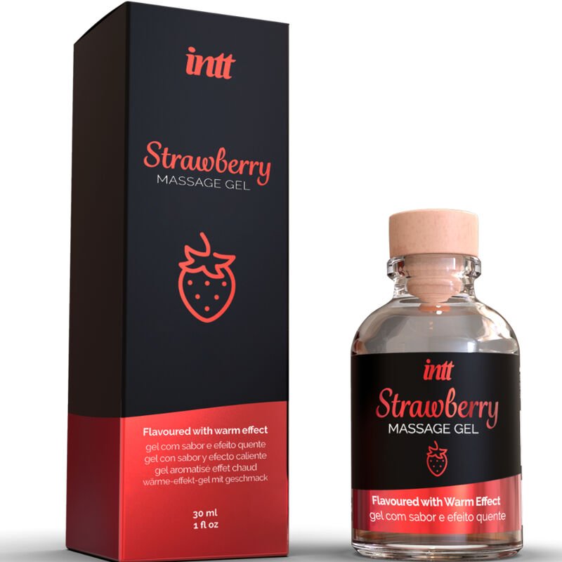 INTT MASSAGE & ORAL SEX - GEL DE MASAJE SABOR A FRESA EFECTO CALOR - Con efecto calor - El Arte del Placer