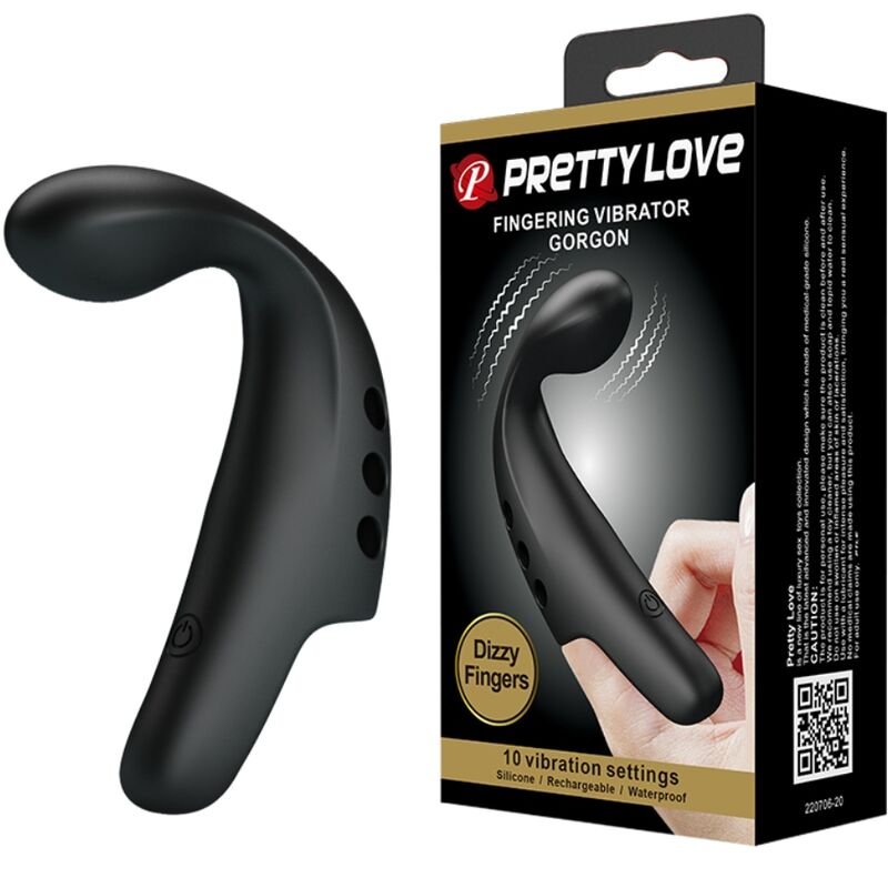 PRETTY LOVE - DEDAL VIBRADOR GORGON NEGRO - JUGUETES BIENESTAR - El Arte del Placer