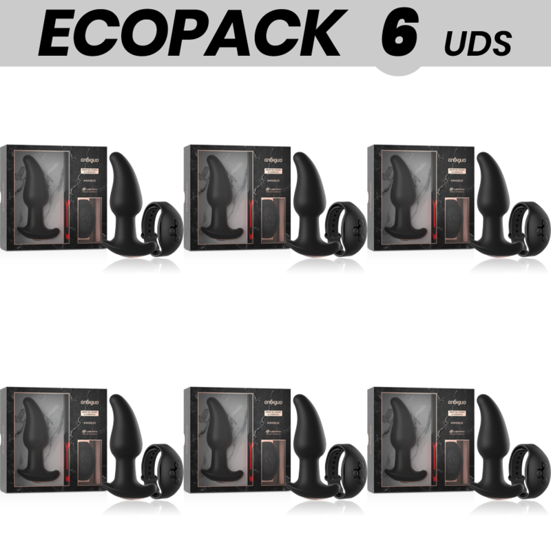 ECOPACK 6 UDS - ANBIGUO WATCHME CONTROL REMOTO PLUG ANAL VIBRADOR CON ROTACIÓN DE PERLAS AMADEUS - JUGUETES BIENESTAR -…