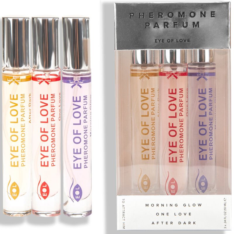 EYE OF LOVE - EOL PHR PERFUME 10 ML SET/3 - MORNING GLOW, ONE LOVE, AFTER DARK - DROGUERÍA - El Arte del Placer