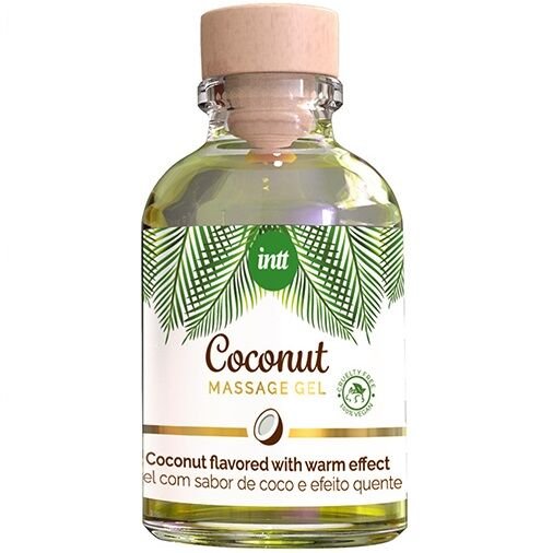INTT - GEL DE MASAJE VEGANO CON SABOR A COCO Y EFECTO CALOR - Con efecto calor - El Arte del Placer