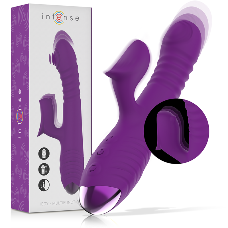 INTENSE - IGGY VIBRADOR MULTIFUNCIÓN RECARGABLE UP & DOWN CON ESTIMULADOR DE CLITORIS MORADO - JUGUETES BIENESTAR - El …