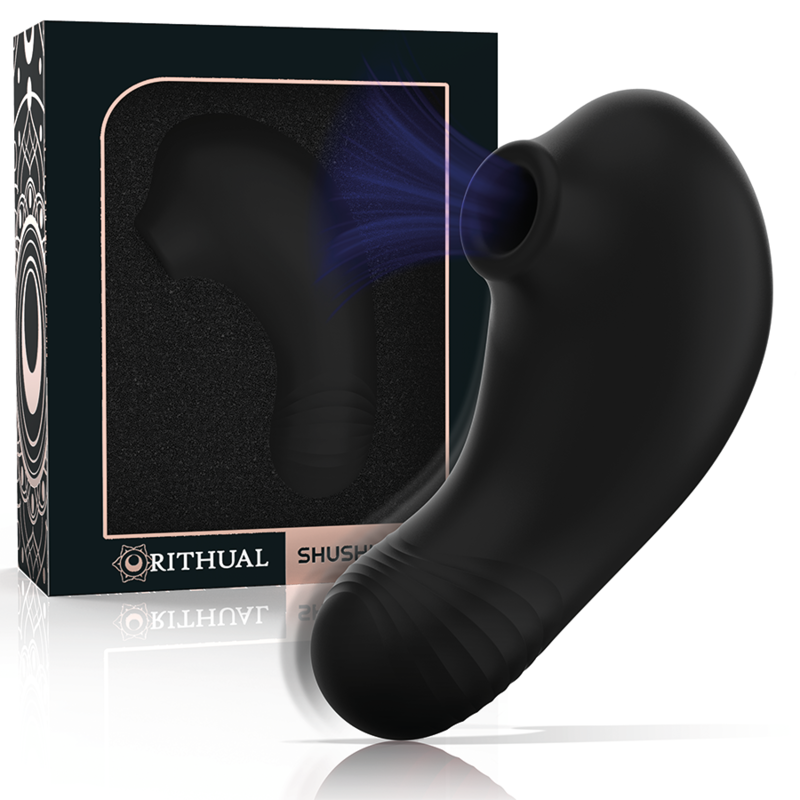 RITHUAL - SHUSHU PRO POCKET ESTIMULADOR CLITORIS 2 POTENTES MOTORES AZABACHE - JUGUETES BIENESTAR - El Arte del Placer