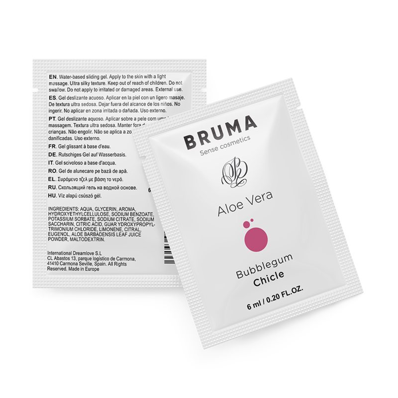 BRUMA - 6 ML GEL DESLIZANTE CON ALOE VERA SABOR A CHICLE - DROGUERÍA - El Arte del Placer