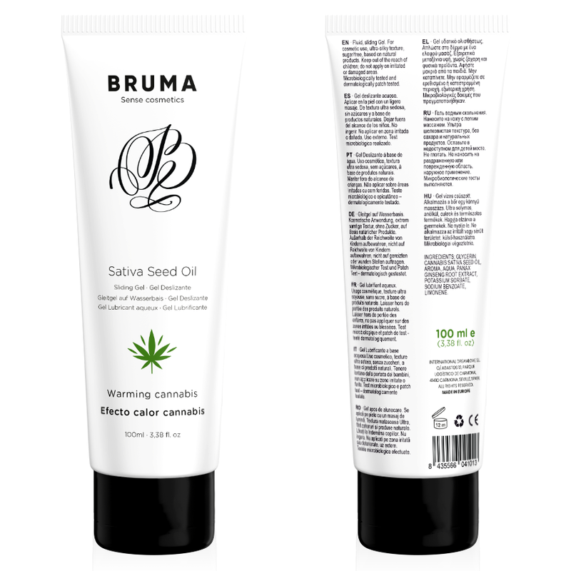 BRUMA - GEL DESLIZANTE CON ACEITE DE SEMILLA EFECTO CALOR SABOR CANNABIS 100 ML - DROGUERÍA - El Arte del Placer