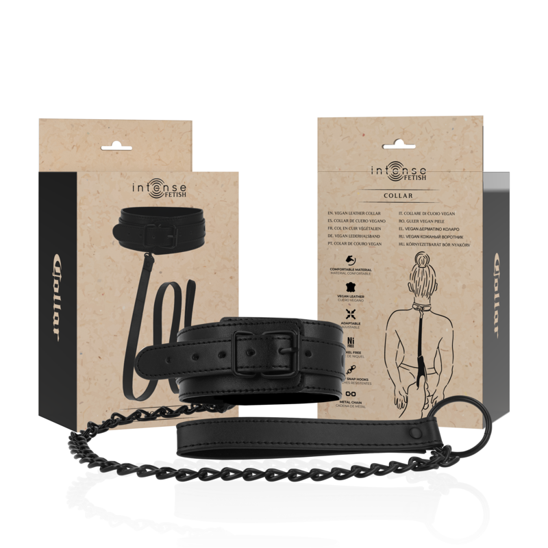 INTENSE - FETISH COLLAR DE CUERO VEGANO - BDSM & BONDAGE - El Arte del Placer