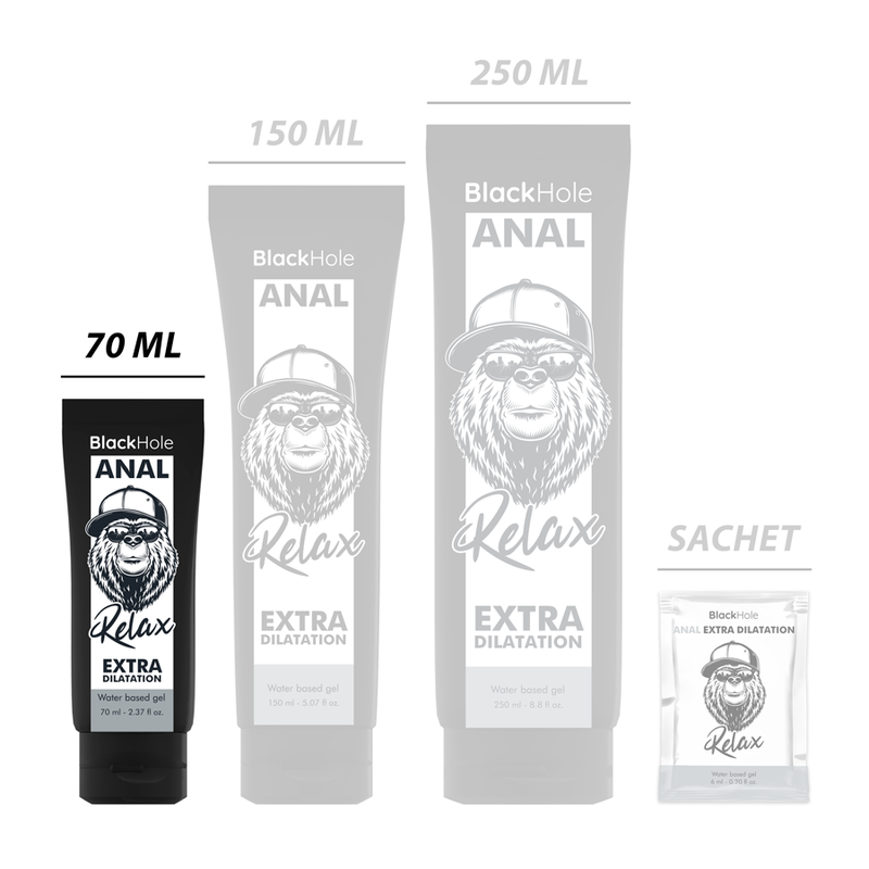 BLACK HOLE - GEL BASE AGUA DILATACIÓN ANAL 70 ML - Anal con Relajante - El Arte del Placer