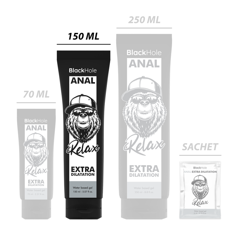 BLACK HOLE - GEL BASE AGUA DILATACIÓN ANAL 150 ML - Anal con Relajante - El Arte del Placer