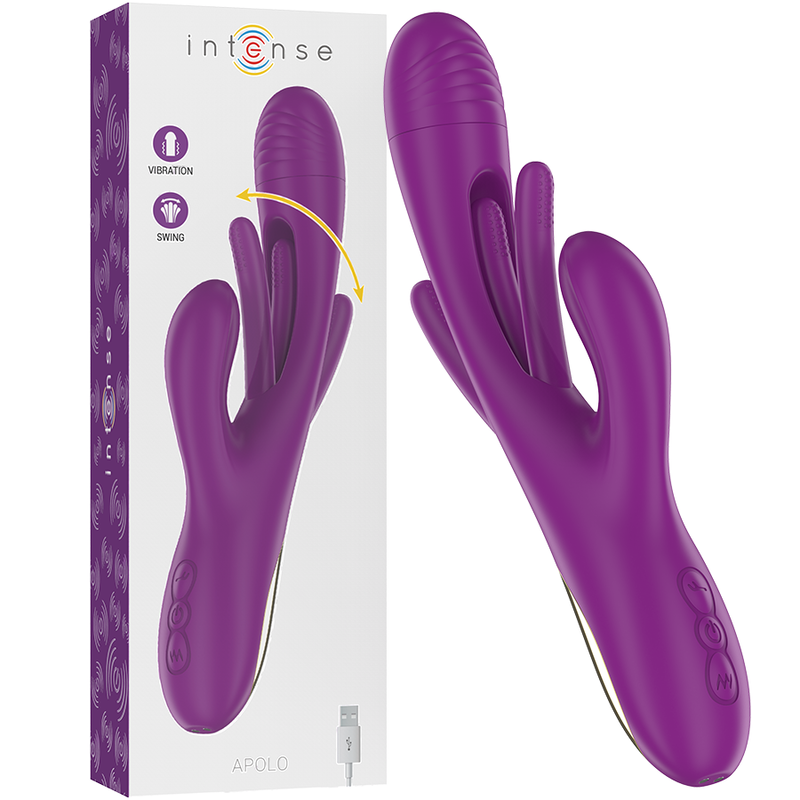 INTENSE - APOLO VIBRADOR MULTIFUNCIÓN RECARGABLE 7 VIBRACIONES CON LENGUA OSCILANTE MORADO - JUGUETES BIENESTAR - El Ar…