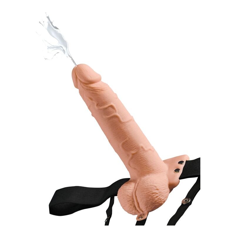 FETISH FANTASY SERIES - ARNÉS AJUSTABLE PENE REALÍSTICO CON TESTÍCULOS SQUIRTING 19 CM - Arneses - El Arte del Placer