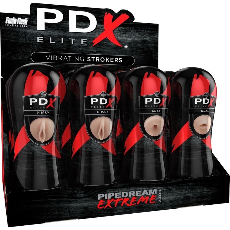 PDX ELITE - SET MASTURBADOR STROKER 12 UNIDADES: 6X VAGINA, 3X ANO, 3X BOCA - JUGUETES BIENESTAR - El Arte del Placer