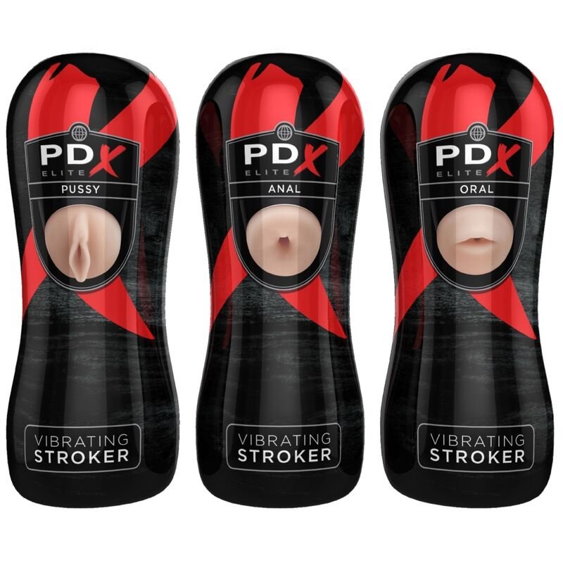 PDX ELITE - SET MASTURBADOR STROKER 12 UNIDADES: 6X VAGINA, 3X ANO, 3X BOCA - JUGUETES BIENESTAR - El Arte del Placer