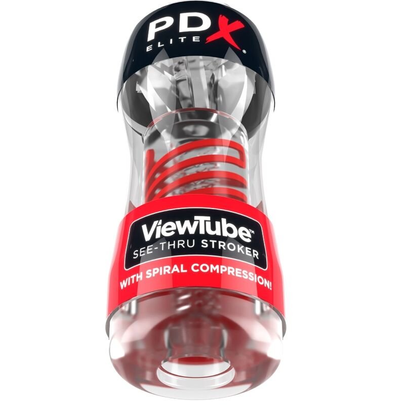 PDX ELITE - MASTURBADOR STROKER VIEWTUBE 2 COMPRESION ESPIRAL TRANSPARENTE - JUGUETES BIENESTAR - El Arte del Placer