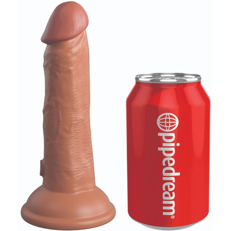 KING COCK - ÉLITE DILDO REALÍSTICO SILICONA 15.2 CM CARAMELO - Dildos sin Vibración - El Arte del Placer