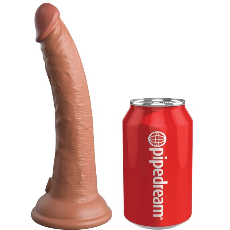 KING COCK - ÉLITE DILDO REALÍSTICO SILICONA 17.8 CM CARAMELO - Dildos sin Vibración - El Arte del Placer
