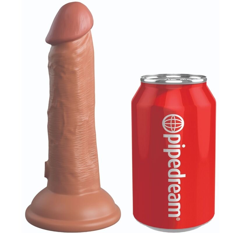 KING COCK - ÉLITE DILDO REALÍSTICO VIBRADOR & SILICONA 15.2 CM CARAMELO - Dildos sin Vibración - El Arte del Placer
