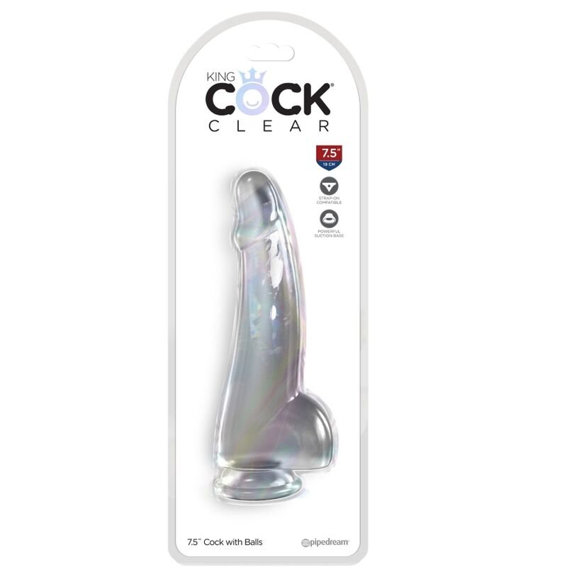 KING COCK - CLEAR DILDO CON TESTÍCULOS 15.2 CM TRANSPARENTE - Dildos para Arneses - El Arte del Placer