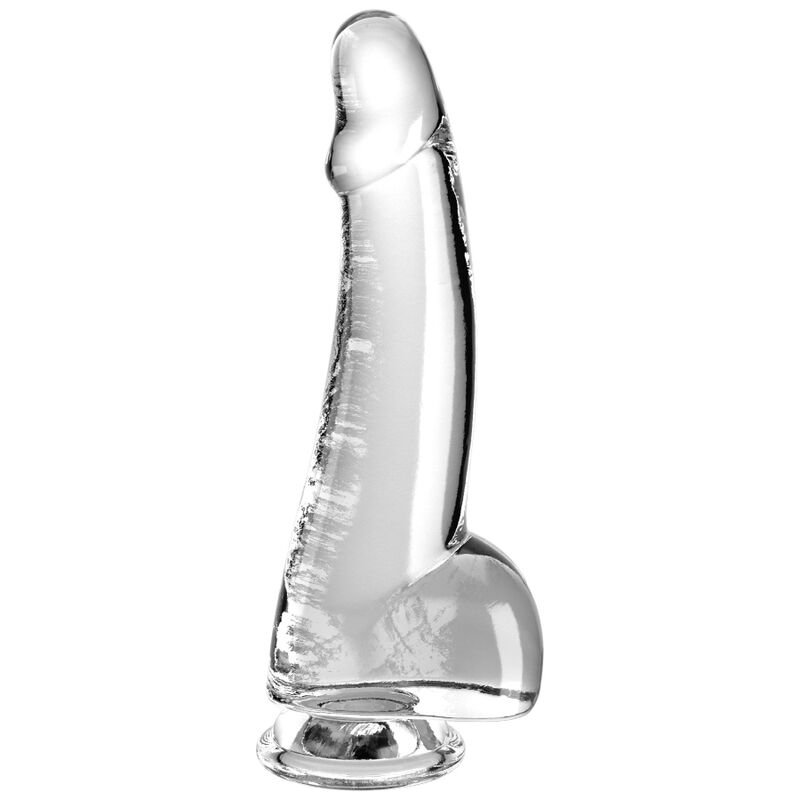 KING COCK - CLEAR DILDO CON TESTÍCULOS 15.2 CM TRANSPARENTE - Dildos para Arneses - El Arte del Placer