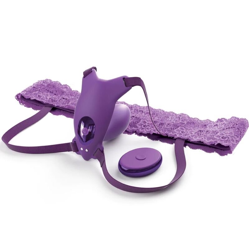 FANTASY FOR HER - ARNES MARIPOSA G-SPOT CON VIBRADOR, RECARGABLE & CONTROL REMOTO VIOLETA - Arneses - El Arte del Placer