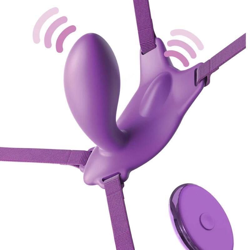 FANTASY FOR HER - ARNES MARIPOSA G-SPOT CON VIBRADOR, RECARGABLE & CONTROL REMOTO VIOLETA - Arneses - El Arte del Placer
