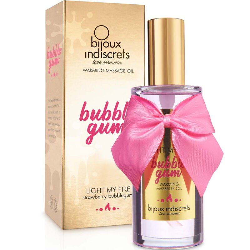 BIJOUX - INDISCRETS LIGHT MY FIRE ACEITE MASAJE EFECTO CALOR SABOR CHICLE - Con efecto calor - El Arte del Placer