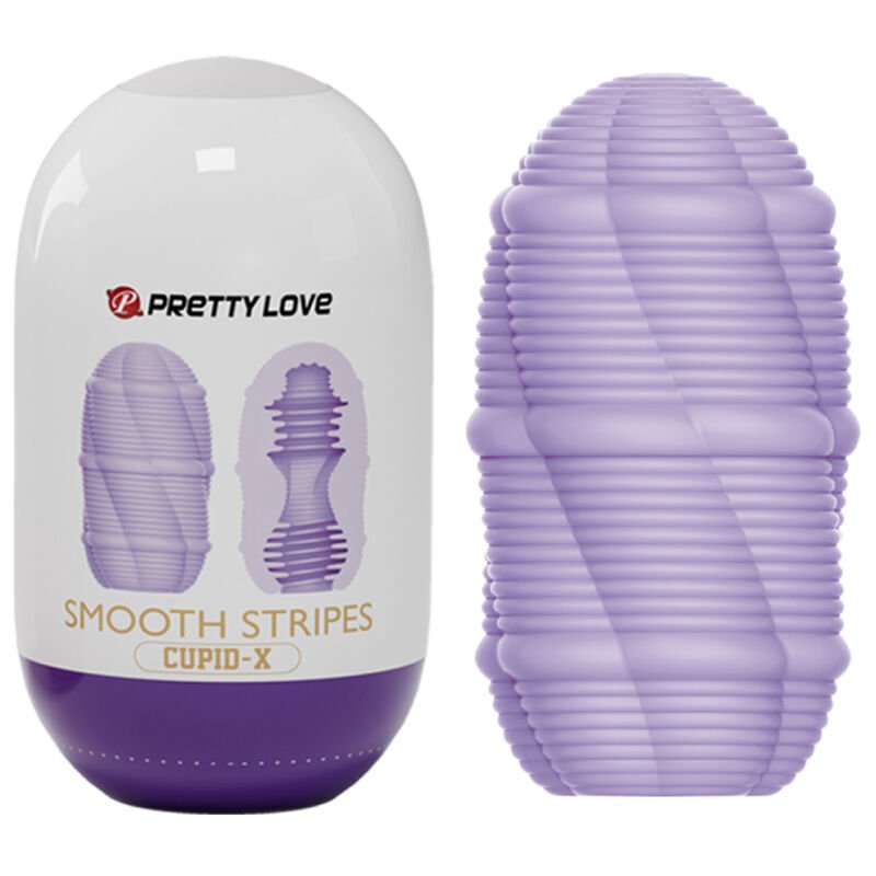 PRETTY LOVE - HUEVO MASTURBADOR SMOOTH STRIPES CUPID - JUGUETES BIENESTAR - El Arte del Placer