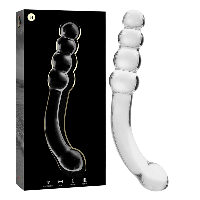 NEBULA SERIES BY IBIZA – MODELO 14 DILDO CRISTAL 18.5 CM -O- 3 CM - Dildos sin Vibración - El Arte del Placer