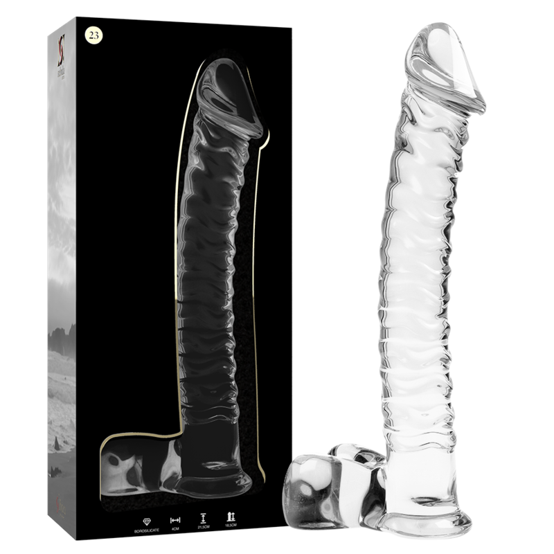 NEBULA SERIES BY IBIZA – MODELO 23 DILDO CRISTAL 21.5 CM -O- 4 CM - Dildos sin Vibración - El Arte del Placer