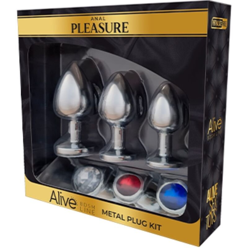 ALIVE - ANAL PLEASURE KIT 3 PLUG METAL - Artículos BDSM - El Arte del Placer