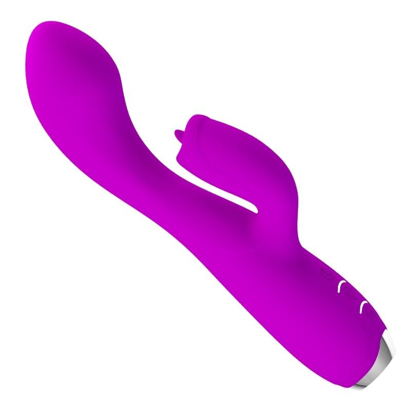 PRETTY LOVE - GLORIA VIBRADOR CONEJO RECARGABLE-IMPERMEABLE MORADO - JUGUETES BIENESTAR - El Arte del Placer