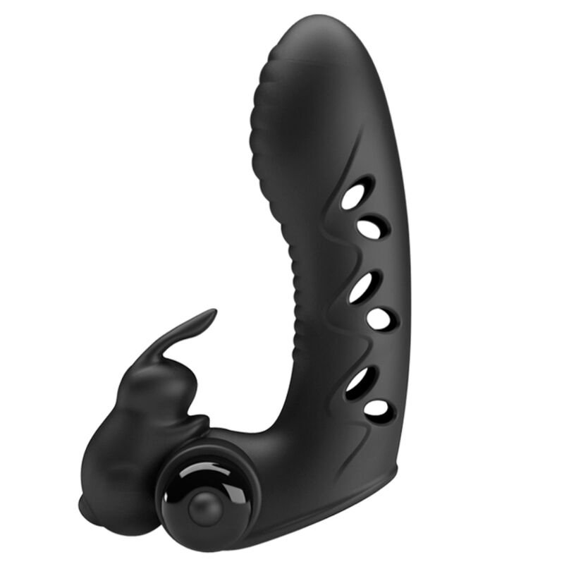 PRETTY LOVE - VANCE FUNDA DEDO VIBRADOR CONEJO NEGRO - Accesorios para el pene - El Arte del Placer
