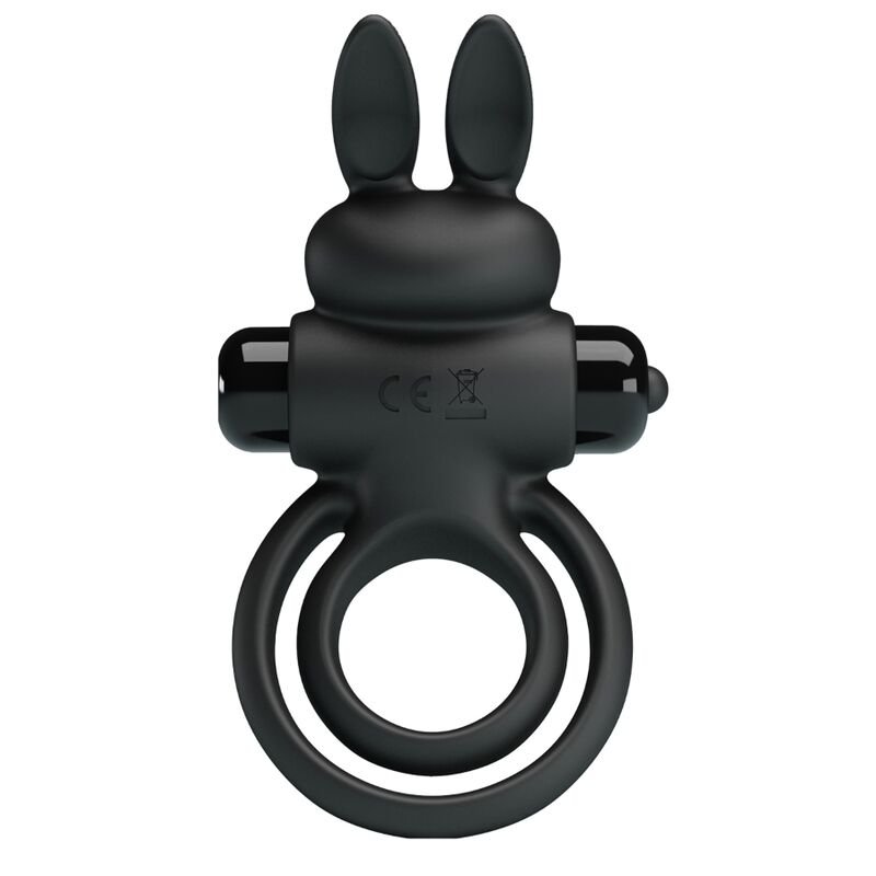 PRETTY LOVE - ANILLO VIBRADOR III CONEJO PARA PENE NEGRO - Accesorios para el pene - El Arte del Placer