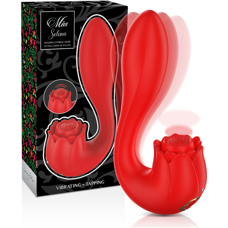 MIA - SELENA ESTIMULADOR VIBRATING + TAPPING ROJO - Estimuladores - El Arte del Placer