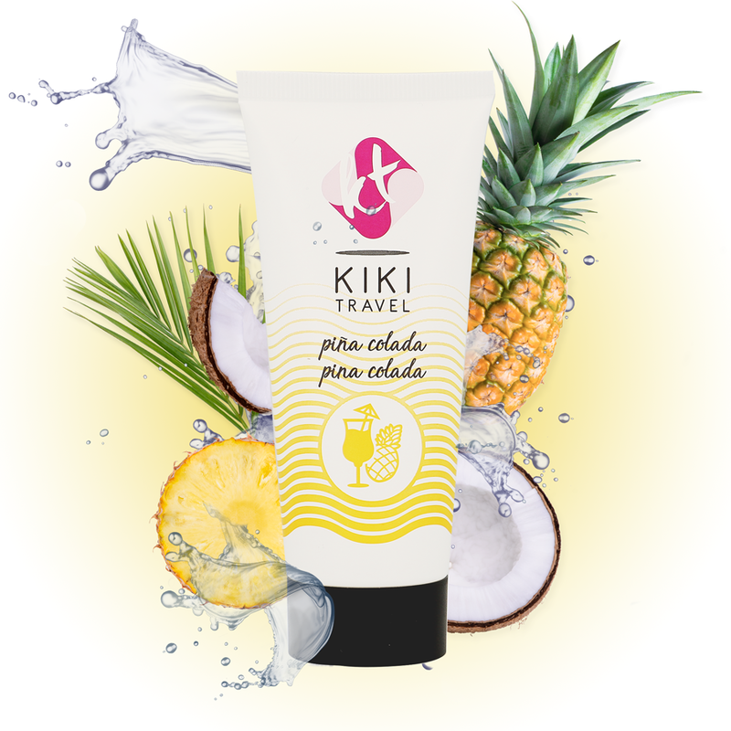 KIKÍ TRAVEL - LUBRICANTE SABOR A PIÑA COLADA 50 ML - Con deliciosos Sabores - El Arte del Placer