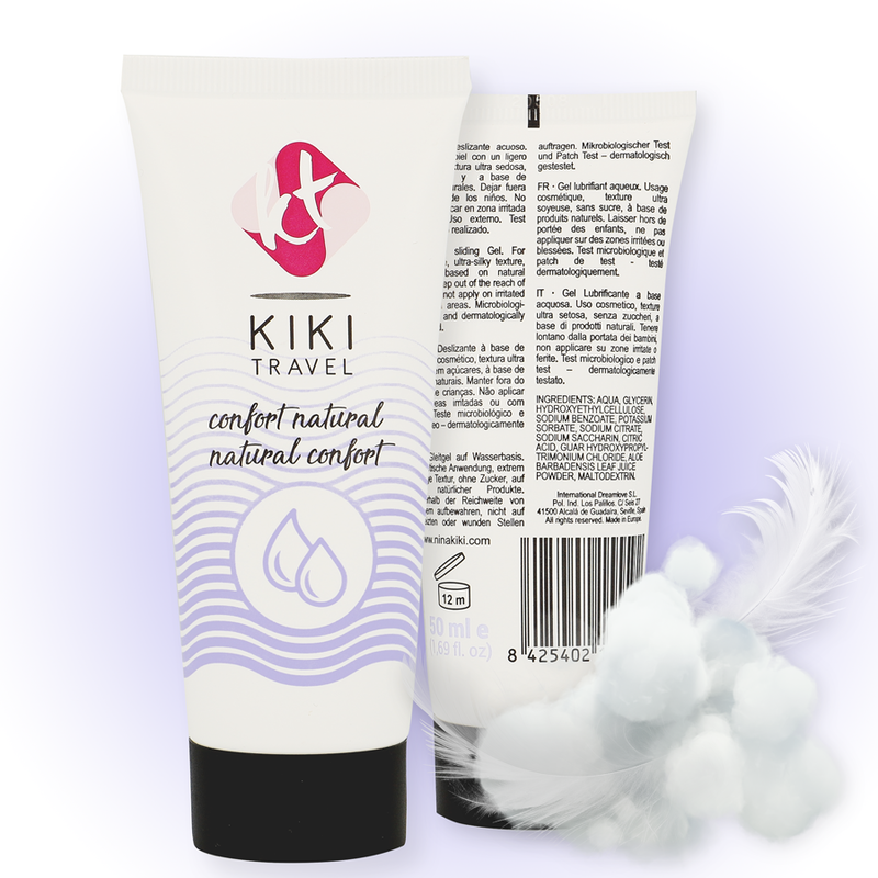KIKÍ TRAVEL - GEL DESLIZANTE NATURAL CONFORT 50 ML - Base Agua - El Arte del Placer