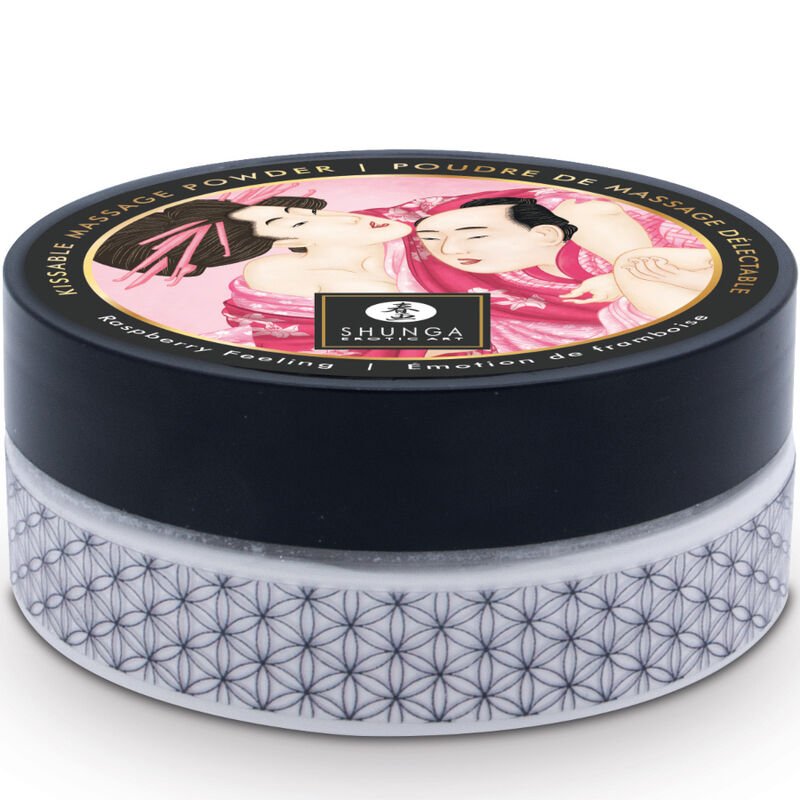 SHUNGA - KIT POLVOS DE MASAJE COMESTIBLE FRAMBUESA - DROGUERÍA - El Arte del Placer