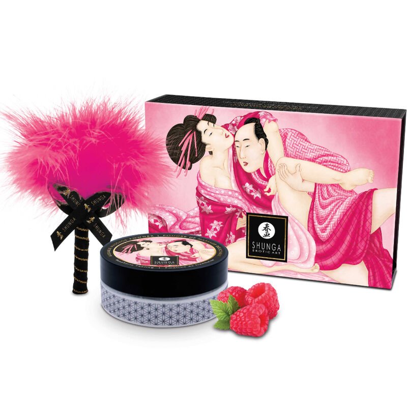 SHUNGA - KIT POLVOS DE MASAJE COMESTIBLE FRAMBUESA - DROGUERÍA - El Arte del Placer