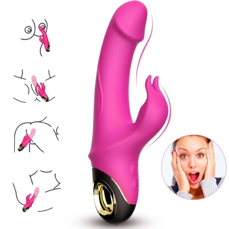 ARMONY - METEROR DILDO VIBRADOR RABBIT ROTADOR FUCSIA - JUGUETES BIENESTAR - El Arte del Placer