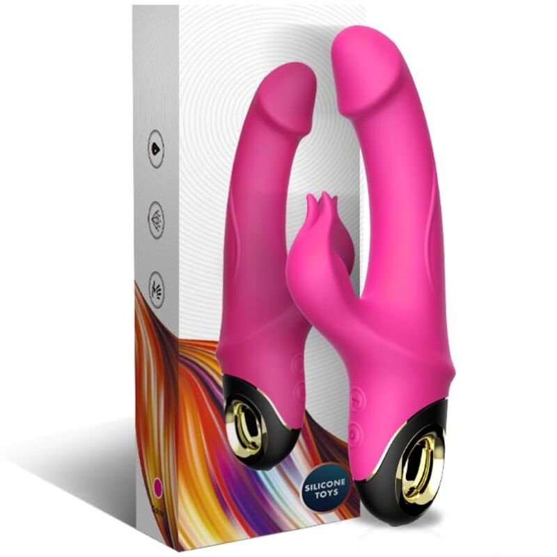 ARMONY - METEROR DILDO VIBRADOR RABBIT ROTADOR FUCSIA - JUGUETES BIENESTAR - El Arte del Placer