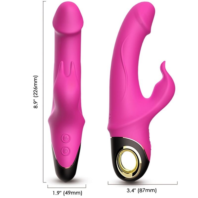 ARMONY - METEROR DILDO VIBRADOR RABBIT ROTADOR FUCSIA - JUGUETES BIENESTAR - El Arte del Placer