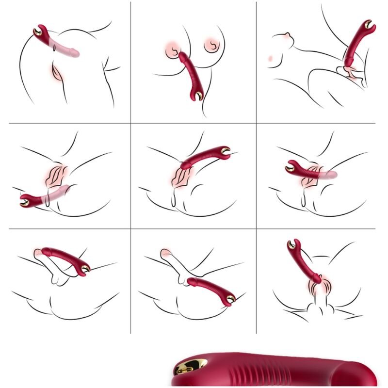 ARMONY - PRINCE DILDO VIBRADOR & ROTADOR ROJO - JUGUETES BIENESTAR - El Arte del Placer