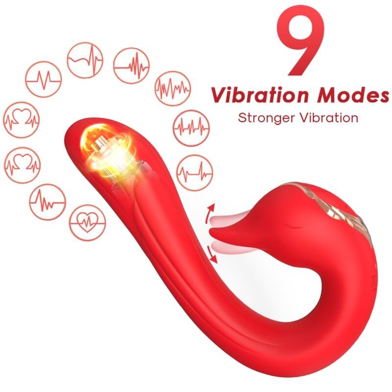 ARMONY - DELFIN VIBRADOR MULTIPOSICION & EFECTO CALOR ROJO - JUGUETES BIENESTAR - El Arte del Placer